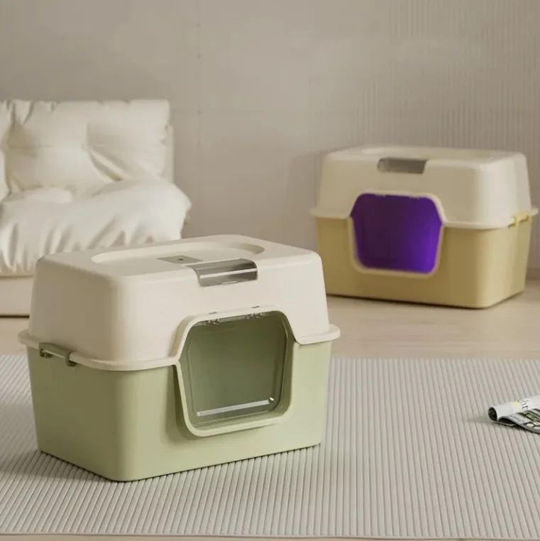 Cat Litter Box Large Fully Enclosed Toilet Splash Proof Deodorant Semi-Enclosed Cat Litter Box Cat Toilet
