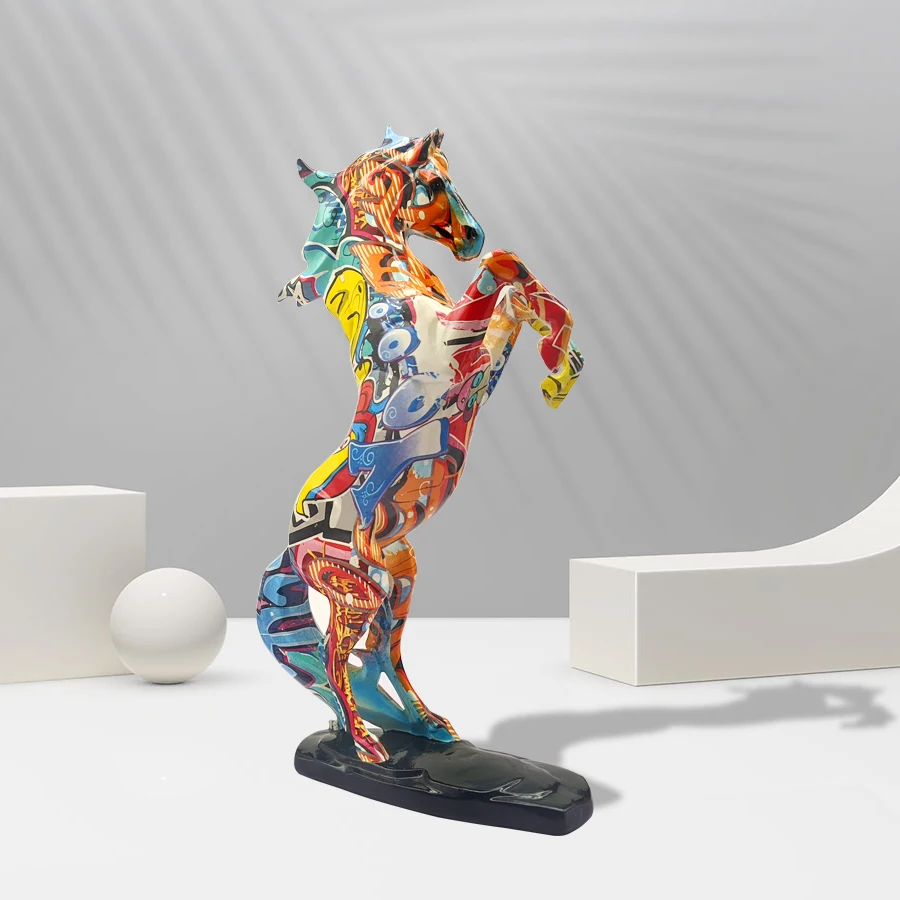 Widely Used Superior Quality Small Resin Animal Horse Figurine Statue Farm Animals  Home decoration