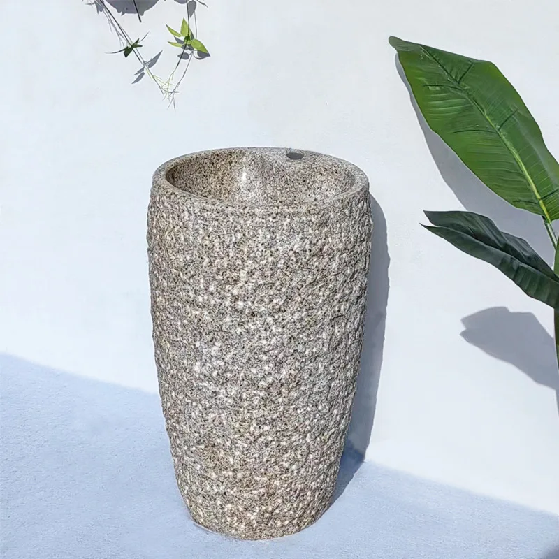 HZX Custom Pedestal Sink Natural Stone Marble Sandstone Sink Wash Basin Basin Sink Countertops Vanity Tops Table Tops