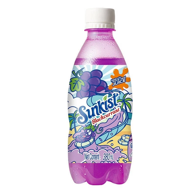 380ml*15 wholesale sunkist exotic drinks  fruity multi-flavored drinks popular soft drinks
