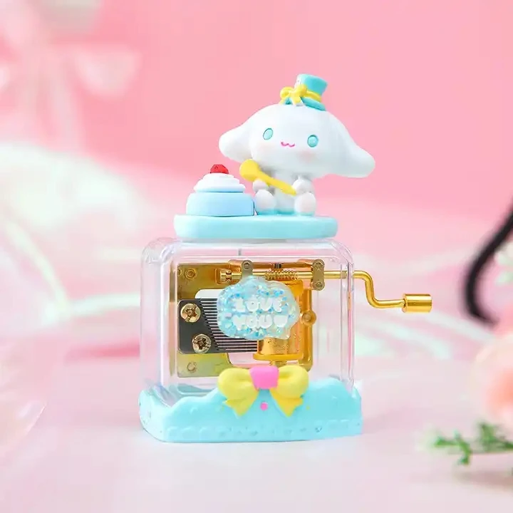 MB4 OEM wholesale Kawaii My Melody Kuromi Cinnamoroll Cartoon Anime Hand Cranked Music Box for Gift