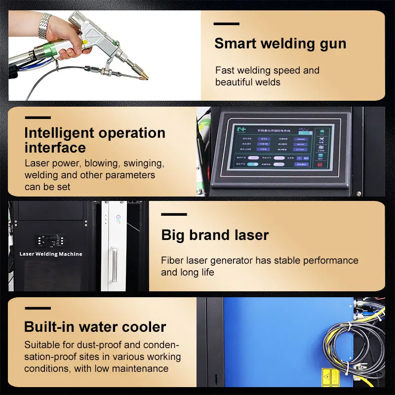 4 in 1 Handheld 1000w 1500W 2000W Water Cooling Laser Welding Machine Fiber Laser Welder Laser Cutting Cleaning for Metal