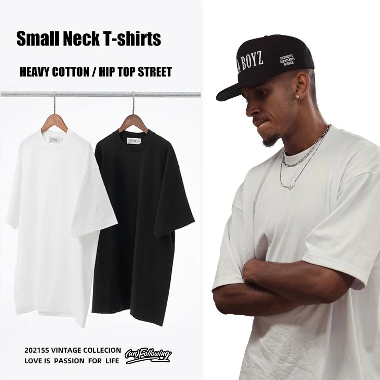 Free Sample 260gsm Factory Price Oversized Premium Cotton Blank Luxury Oversized T-shirt USA Large Sizes Heavy Thick Shirts