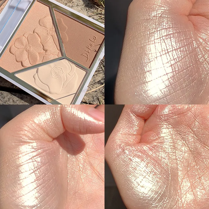 Nude Pearl Matte Finish Fine Flash Powder Eyeshadow Wholesale Best-Selling TIKTOK 3 Color Eye Shadow Palette highlight
