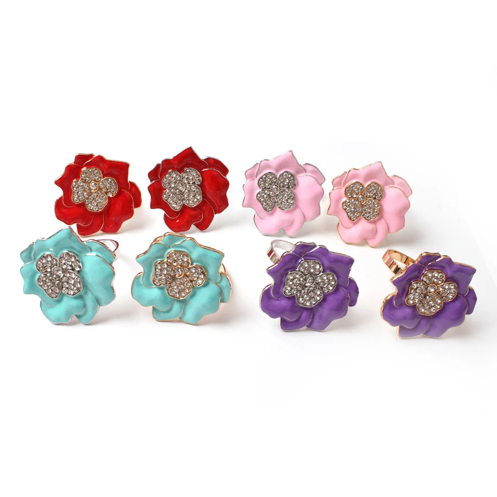 Flowers new Hot selling china made leaf christmas napkin ring for weddings