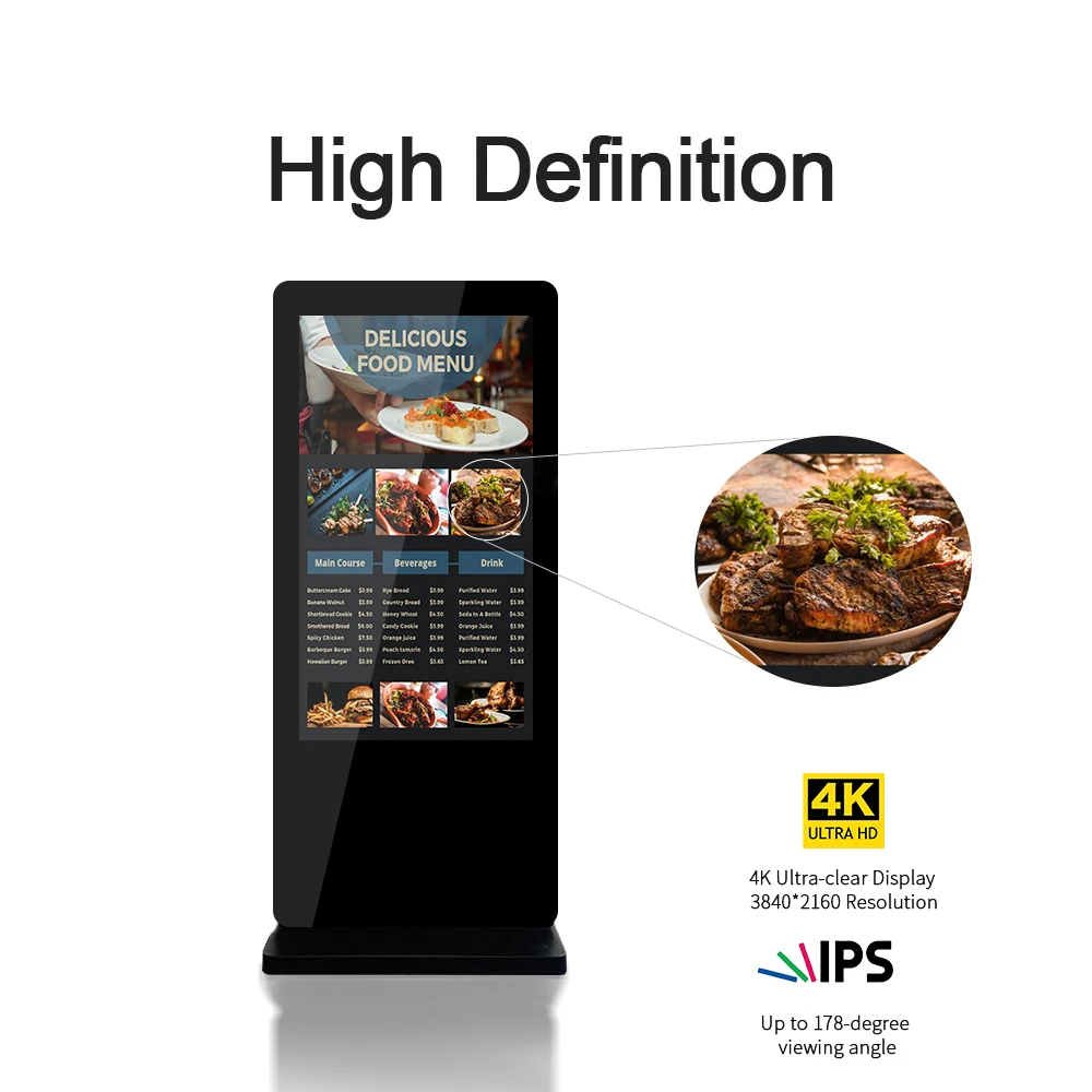 Eye-Catching OEM RK3288 IP65 SDK Odm Customized Android Screen 65 Inch Outdoor Commercial Advertising LCD Touch Kiosk Totem