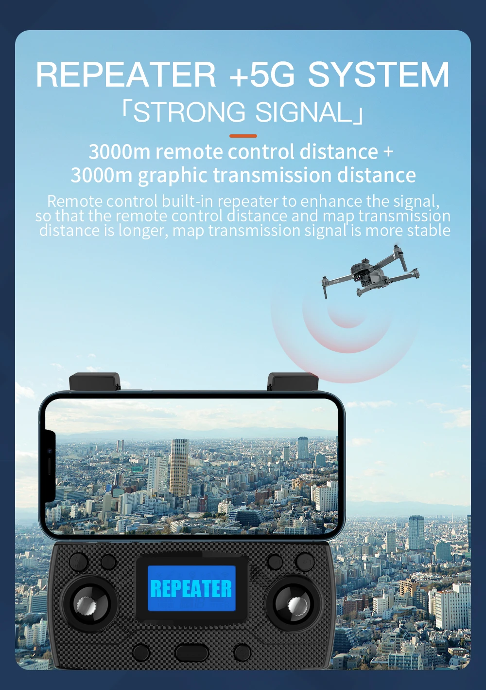 3000M RC Distance 26 Minutes Flying Time EVO EIS RTS GPS 5G Video 3400mAh Battery SG908 Brushless Motor 3 Axis 4K Camera Drone