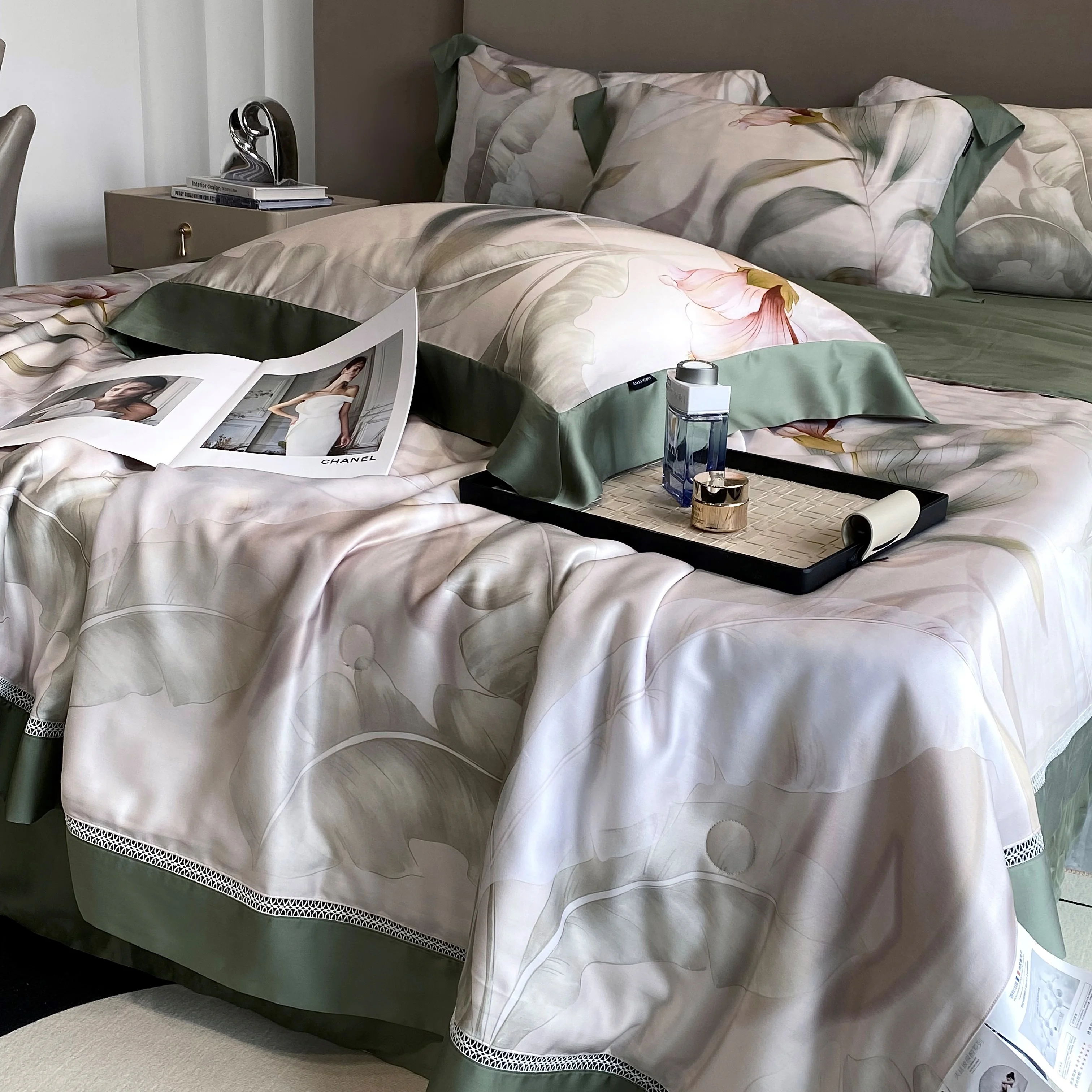 Popular Tencel Bedsheet Bedding Sets 4 Pieces Comforter Tencel Sheets