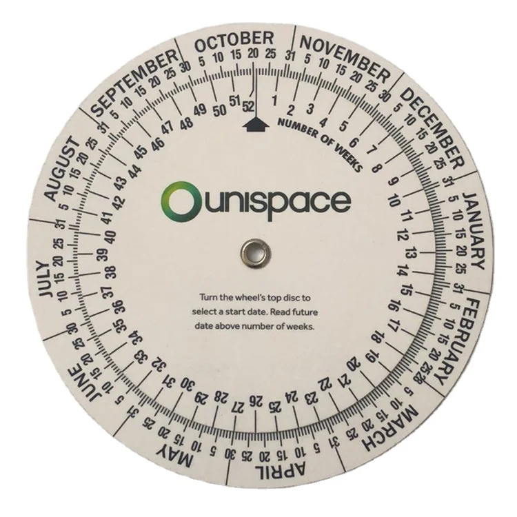 High quality wholesale Pregnancy Due Date Calculator Wheel Plastic Medical Round Pregnancy Calculator Wheel
