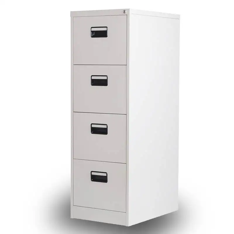 Classic Metal Vertical 4 Drawer Steel File Cabinet For Hanging Files with black handle