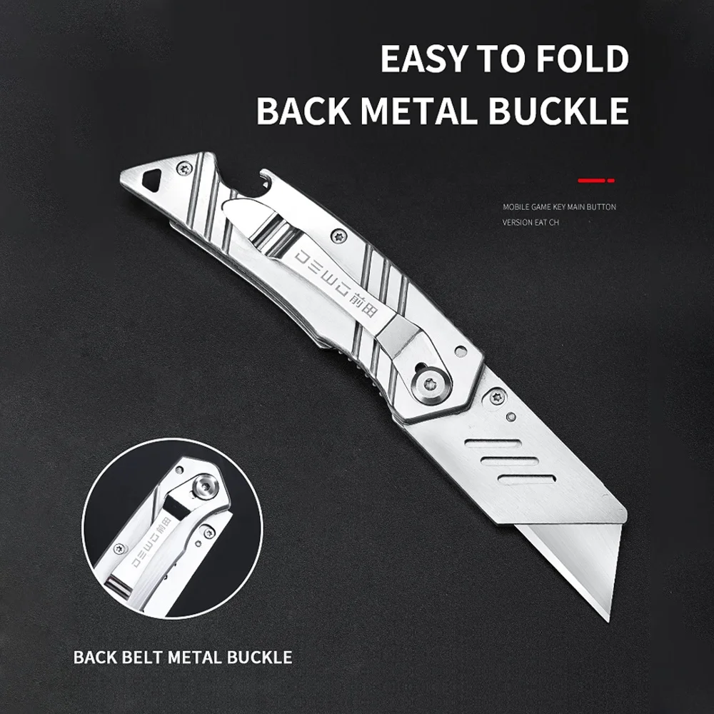 Stainless steel folding knife Heavy duty thickened leather knife Special leather cutting knife