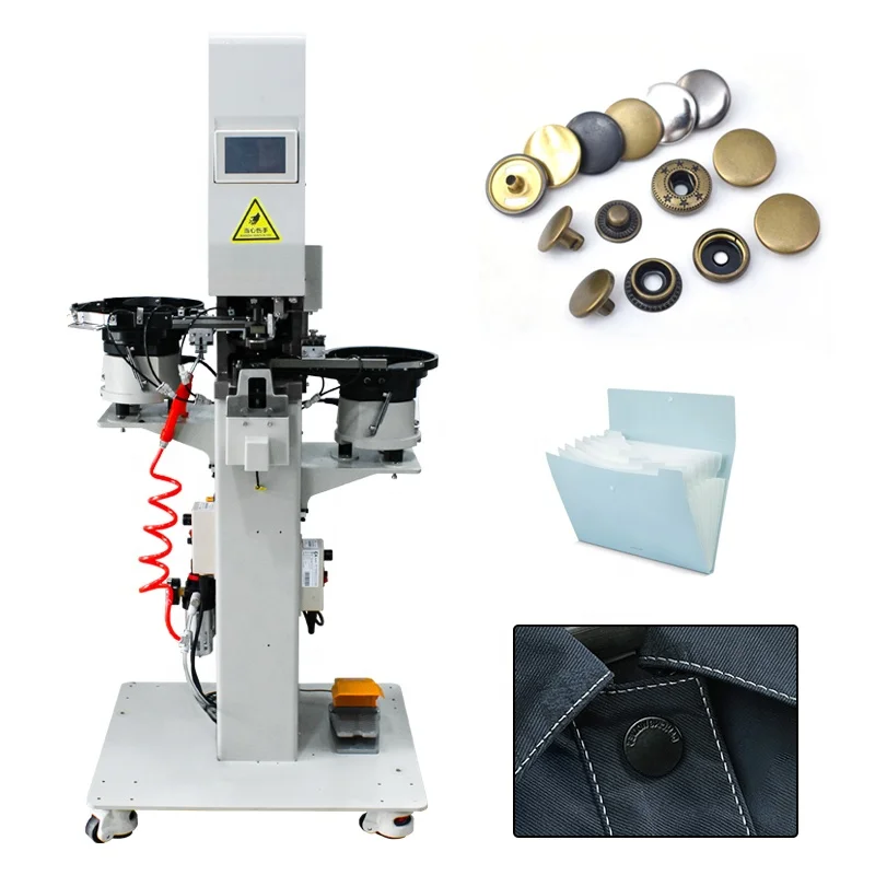 Automatic metal snap button machine productive snap button pressing machine with hole punching