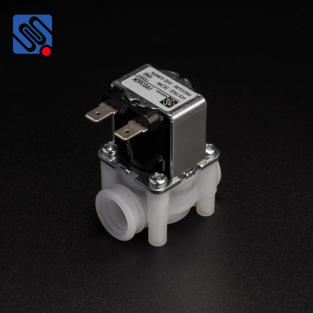 MEISHUO FPD360K food grade plastic 12 volt normally closed mini  1/4 miniature one way solenoid valve