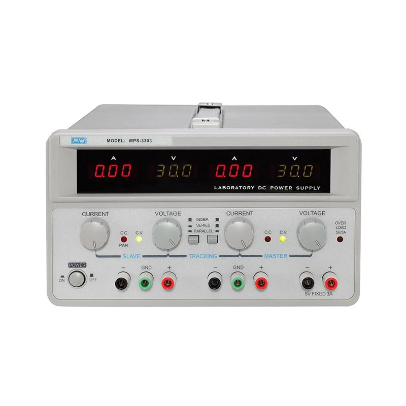 MPS-3303 Аналоговое регулируемое постоянное напряжение двухцветный 4 светодиода цифровой блок питания постоянного тока 30