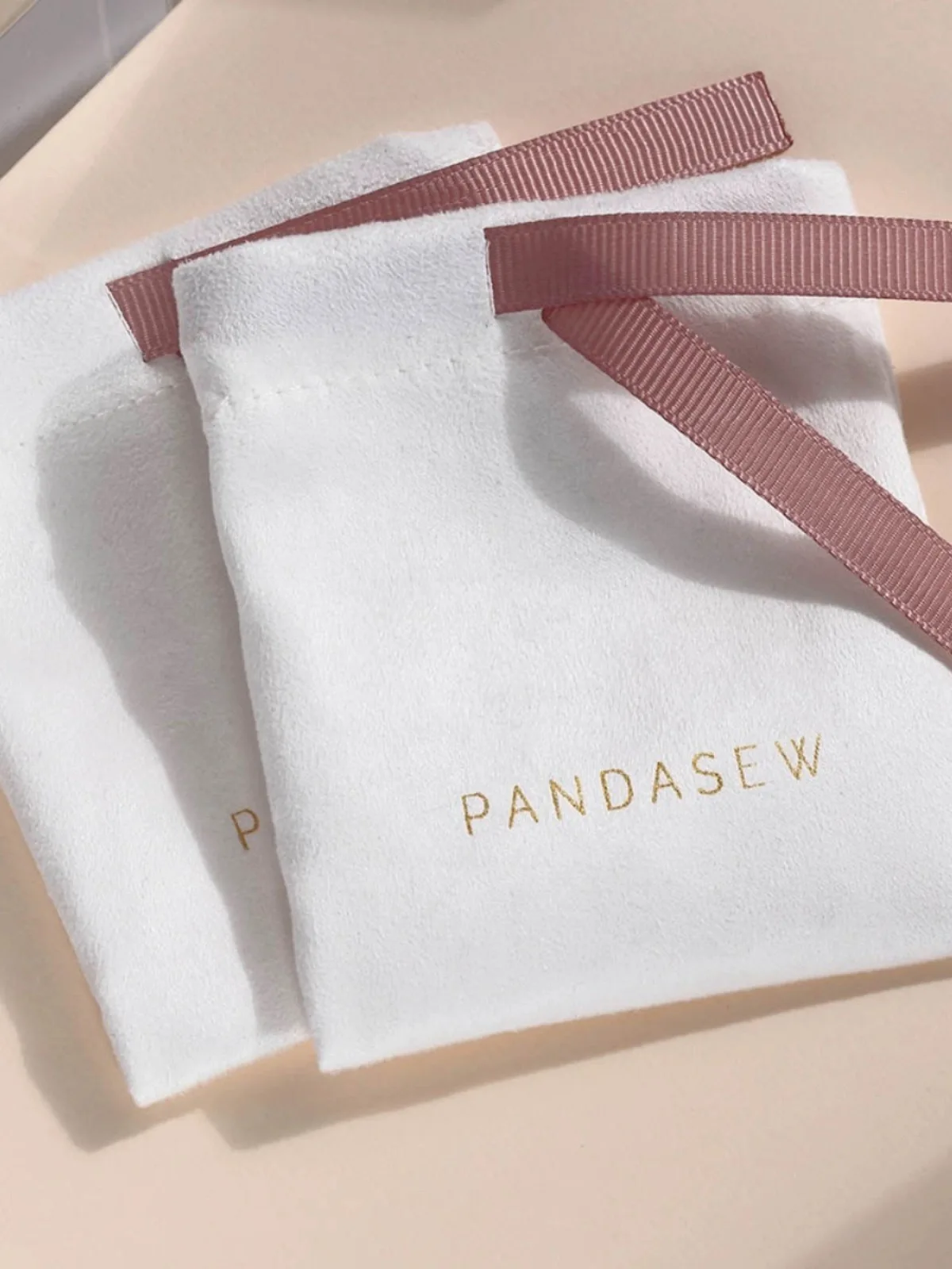 Customized Velvet Drawstring Bag Ribbon Bowknot Jewelry Packaging Bag Puff Silver Storage Bag