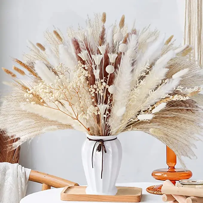 Bouquet combination christmas decorations home decor rabbit tail pampas grass bouquet dried flower bouquet wedding