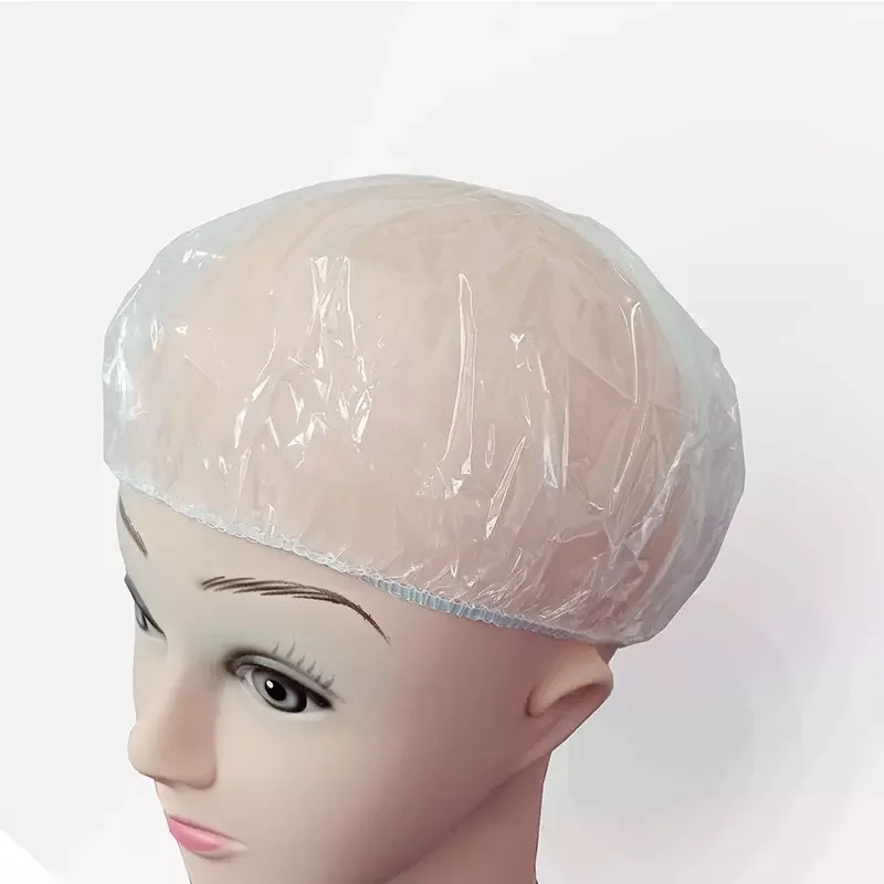 Wholesale Waterproof Disposable Salon Shower Cap Custom PP Plastic Transparent Hair Cover