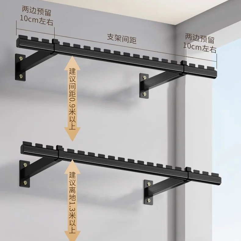 Space Saving Clothes Drying Rack Laundry Drying Rope Rack Hanger Wall Clothes Wall Drying Mounted Retractable Type Customized