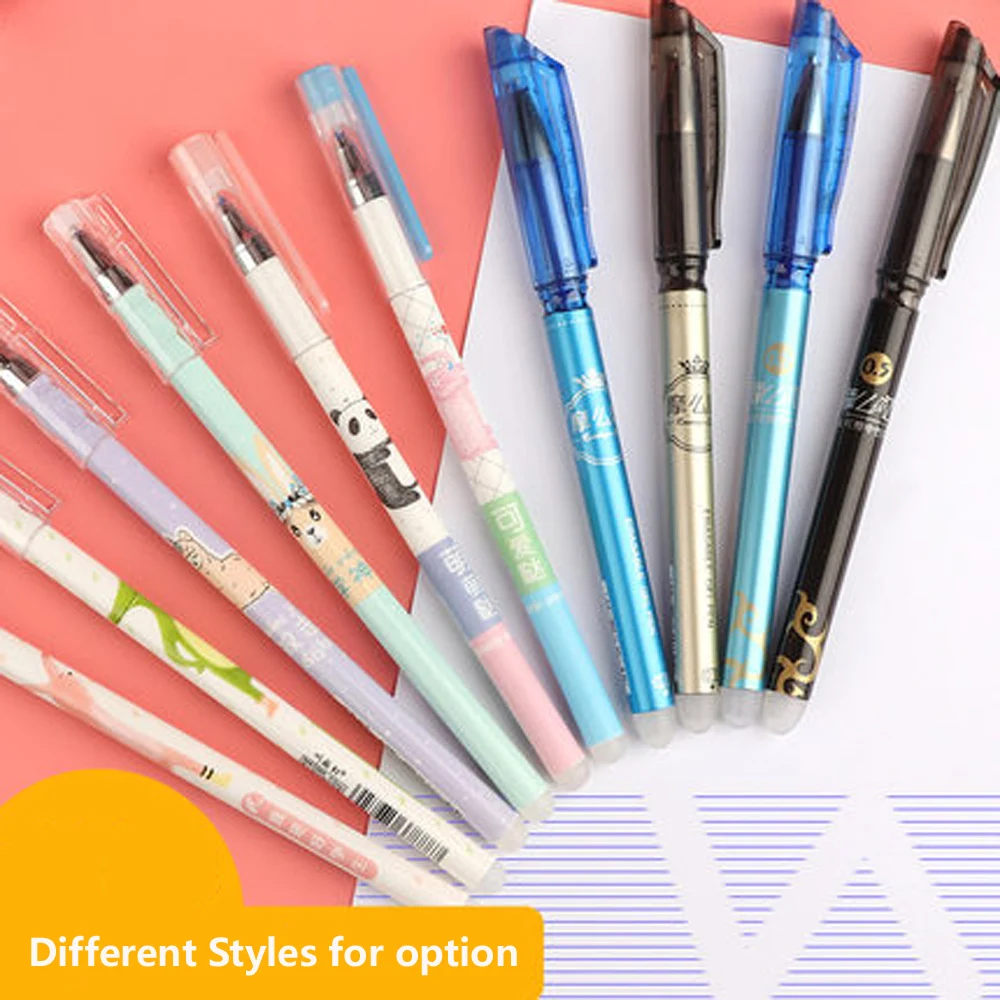 Cheap cost Erasable Gel Ball Pen Friction pen with eraser for school/drawing and daily