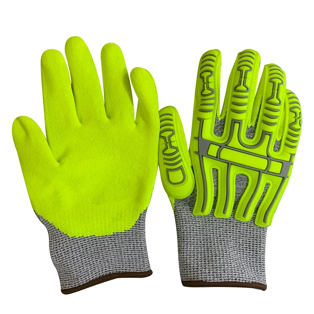13-gauge HPPE and glass nitrile sandy coated anti impact gloves Get ANSI/ISEA test report