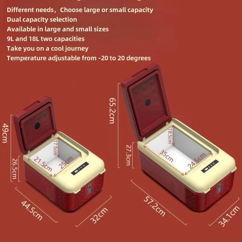 AC/DC Mini Portable Electric Cool Box Fishing Cooler Camping Fridge for Outdoor Cottage RV Equipment 9L