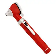 In stock buy whole sale light weight Red color Handle and Pouch Mini Fiber Optic Otoscope and Opthalmoscope