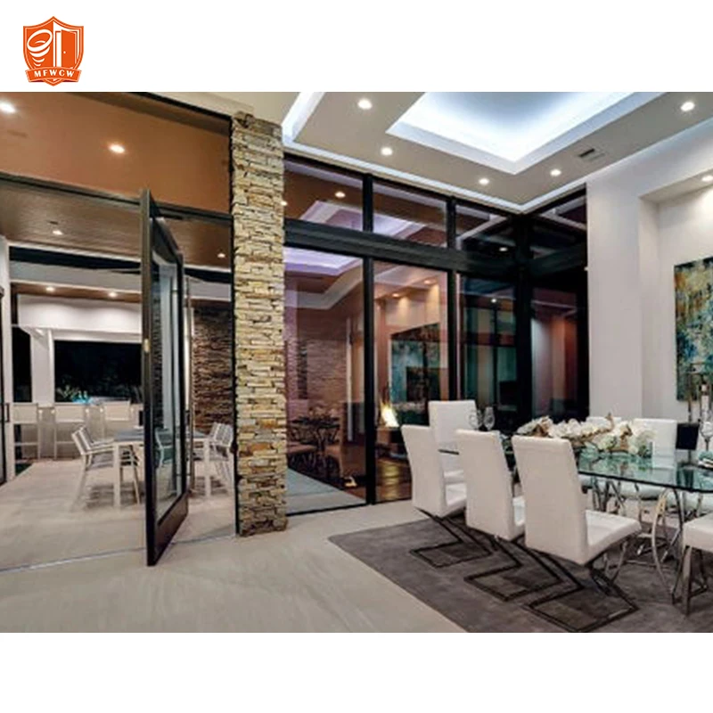 Hurricane Proof Cheap Price Double Glazed Adjustable Impact Aluminium Pivot Door