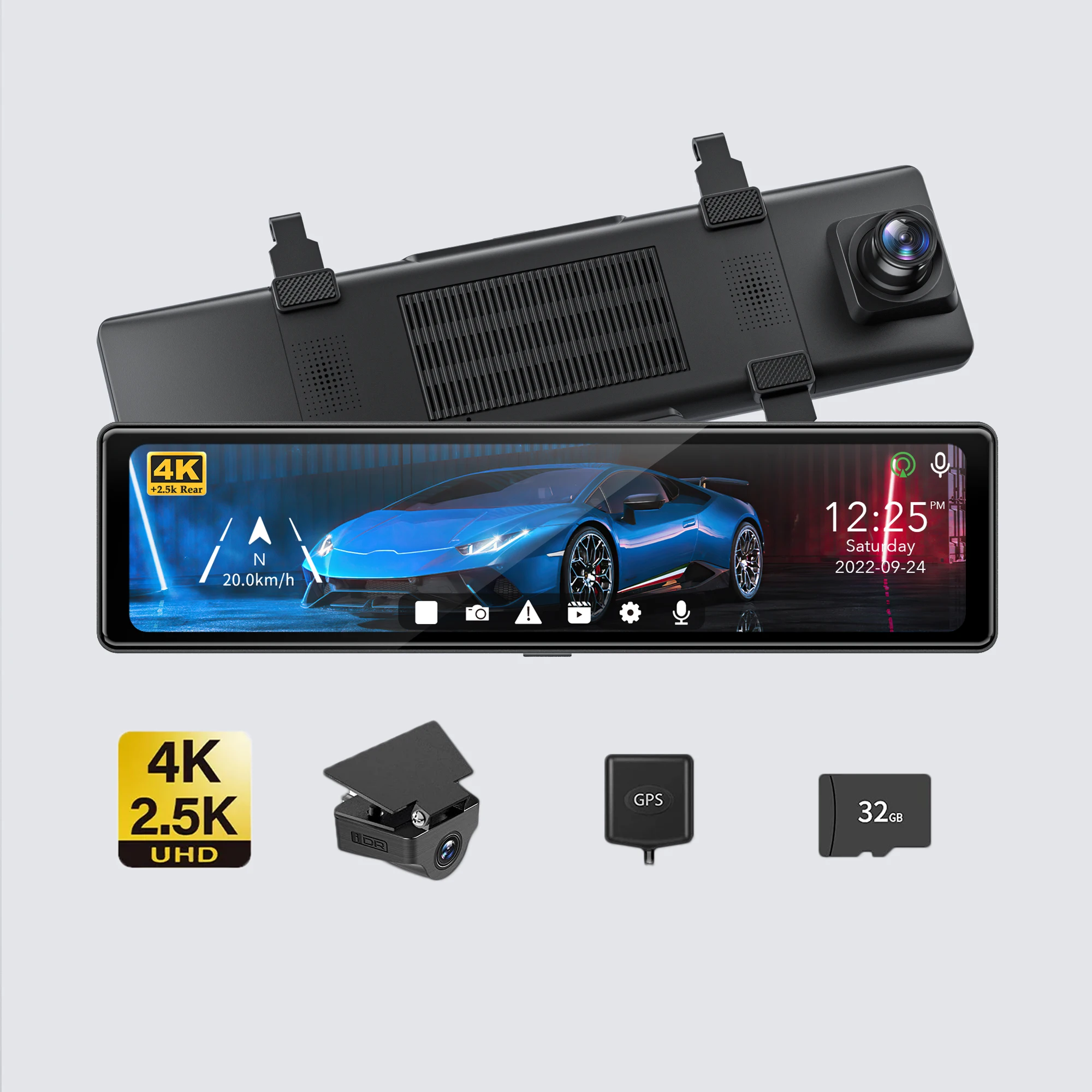 Redtiger T27 170 большой угол 4K + 2 5 K сенсорный экран автомобиля 4k видеорегистратор gps Двойная камера lems