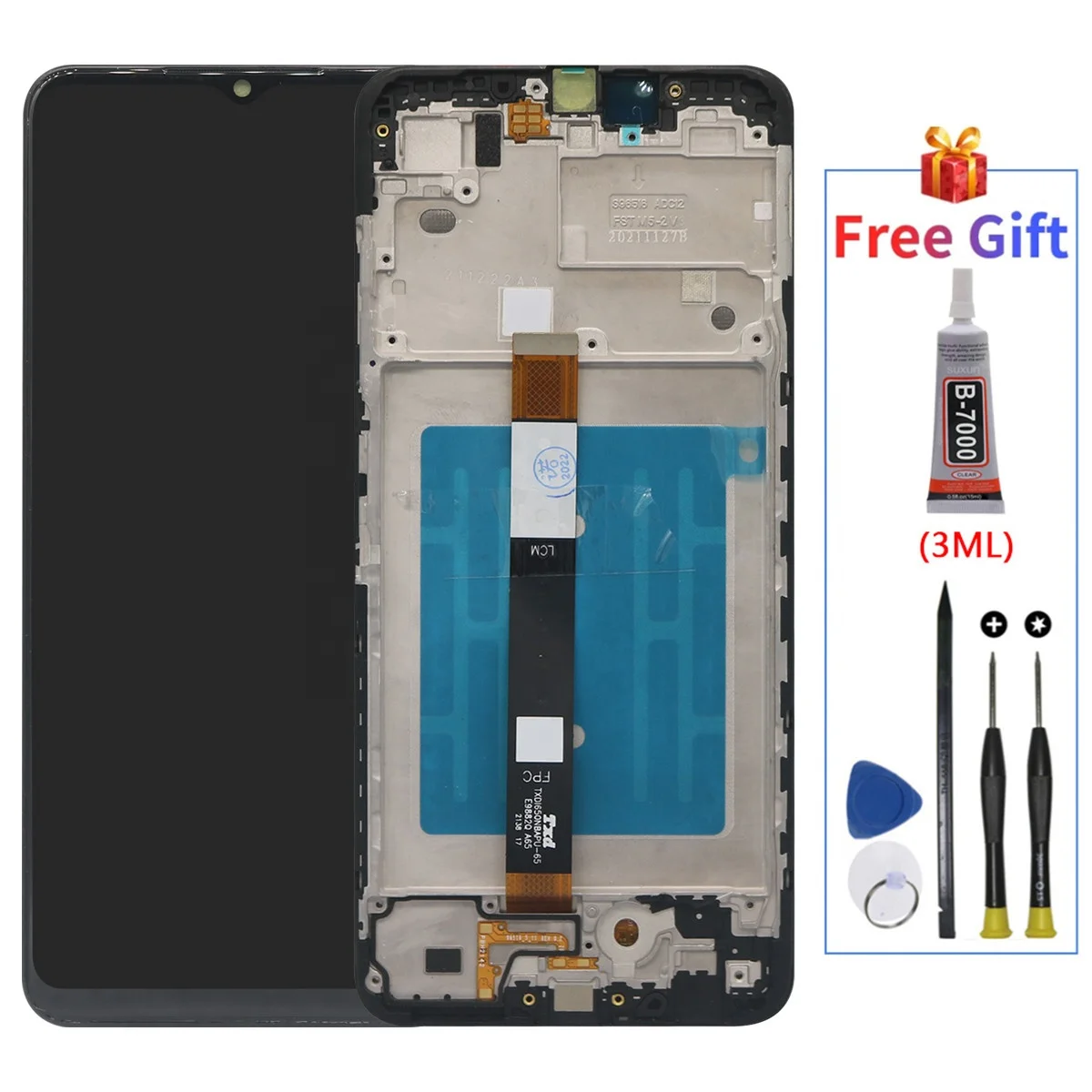 US overseas warehouse china mobile phone screen packaging box lcd display oca glass for Samsung A03s A037U 6.5 with frame