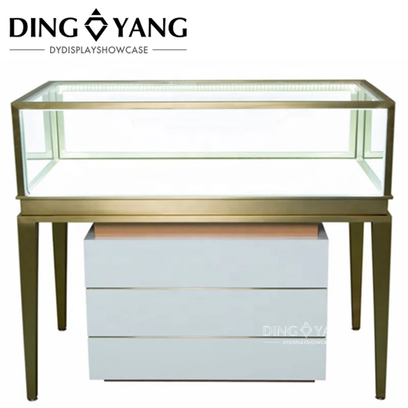 Custom Durable Jewelry Showcase , Fashionable Jewelry Showcase , Installed Led Lights and Enclosed Large Storage With Locks