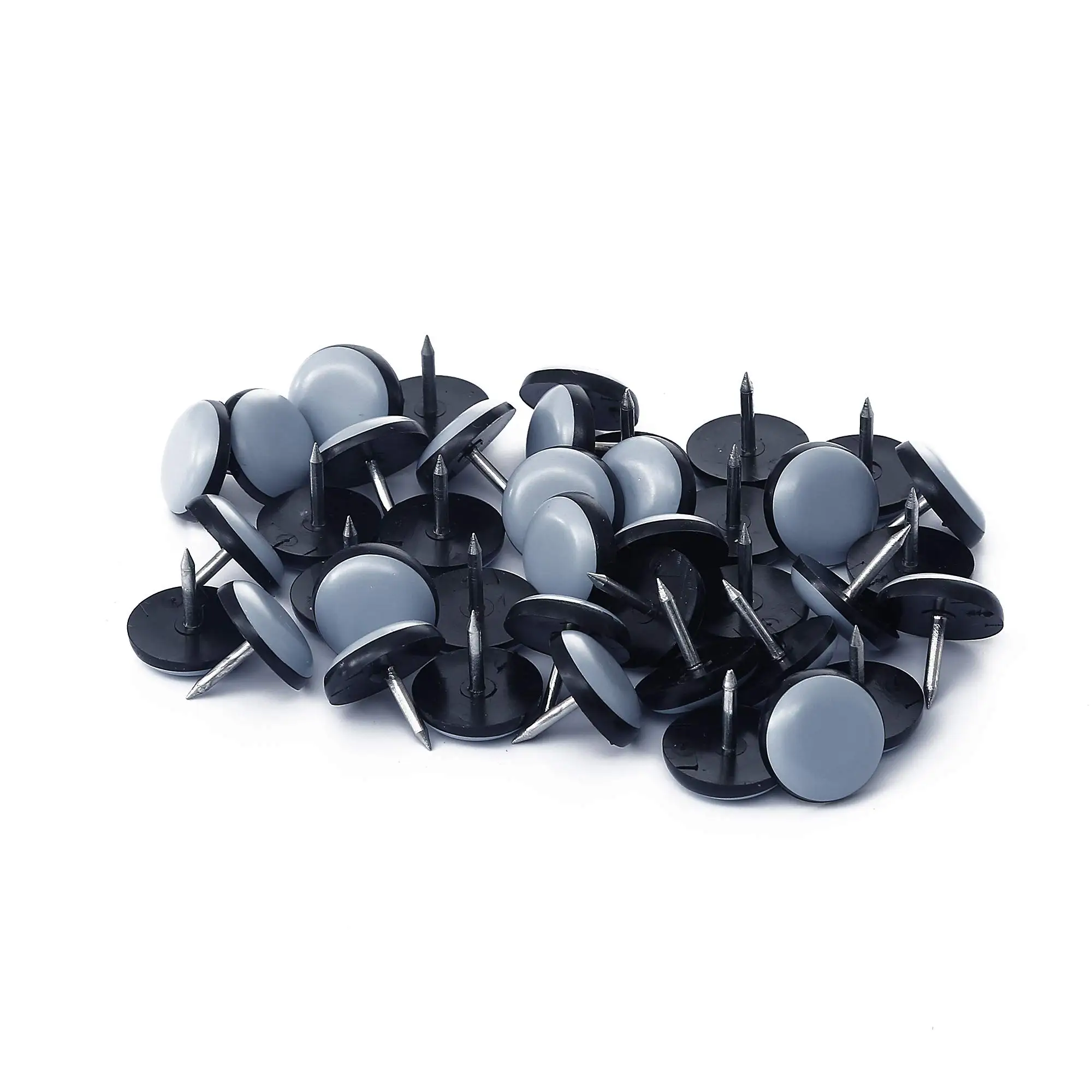 Wholesale Round plastic sofa leg with metal nail on furniture glides