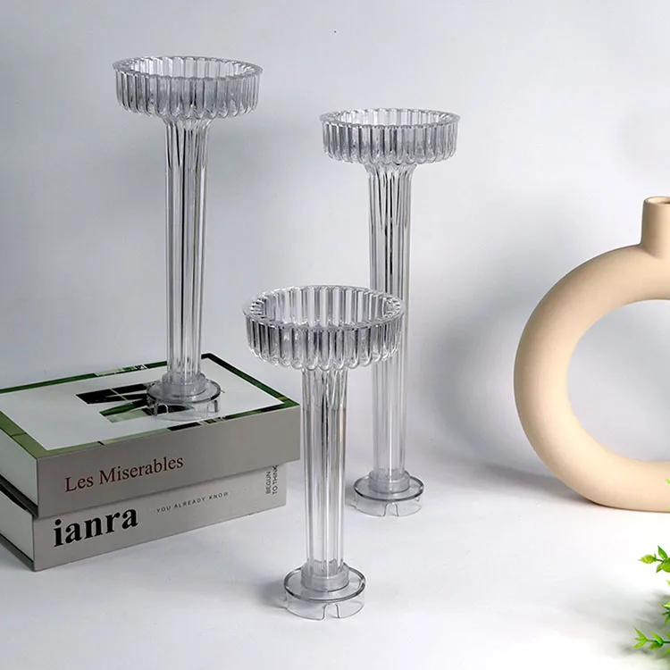 YS Striped Vase Plastic Candle Mold Vase Modeling Gypsum Decorative Ornaments Casting Mould DIY Aromatherapy Candle Making Tool