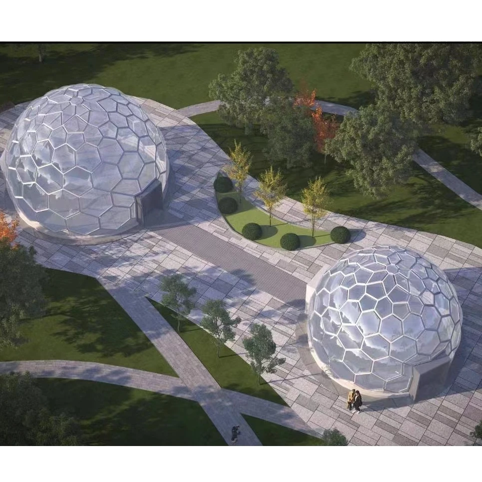 Овальная изогнутая воздушная подушка ETFE стальная ферма с оптимизированным освещением и затенением