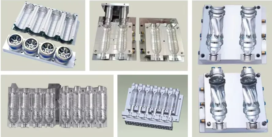 2Cavity PET Plastic Bottle Molding Blowing Machine Including Pump