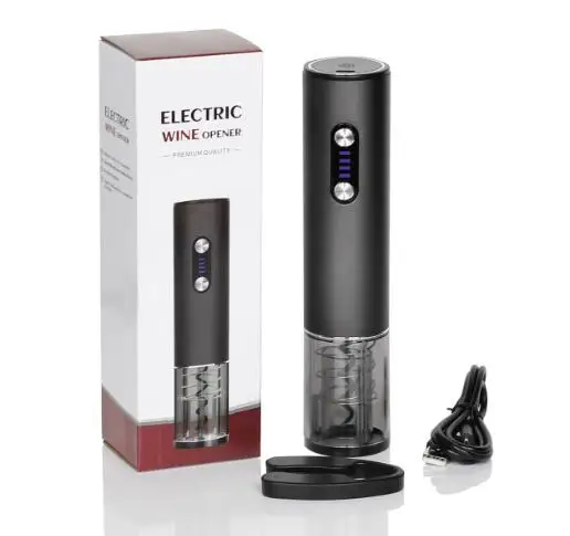 Personalized Logo Cordless USB Charged Electrical Corkscrew Electronic Kitchen Gadgets Motor Wine Opener