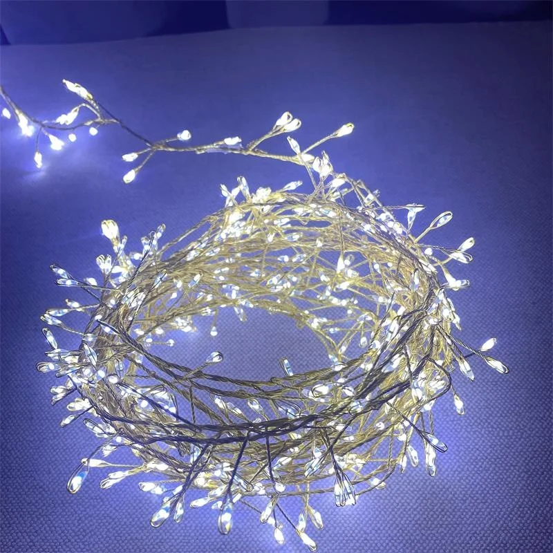 Factory Supply  4M 5M  480 Cold White Led Fairy Lights Grape Cluster Lights