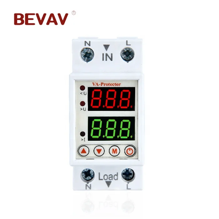 Din-рейка 63 а 230 В, регулируемая защита от перенапряжения, защита реле, автоматическая защита от перенапряжения