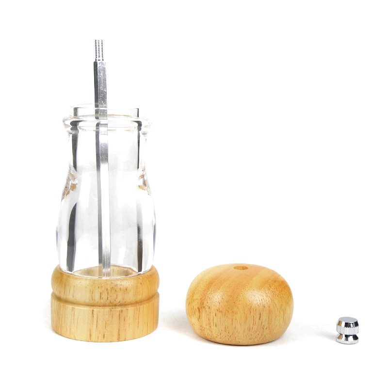 Popular 5.5inch Wooden Spice Pepper Grinder / Salt And Pepper Mill