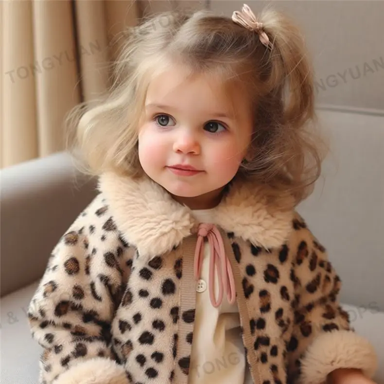 Производители одежды на заказ, кардиган с бантом и леопардовым принтом, свитер для маленьких девочек, мохеровый кардиган, вязаный свитер для маленьких девочек