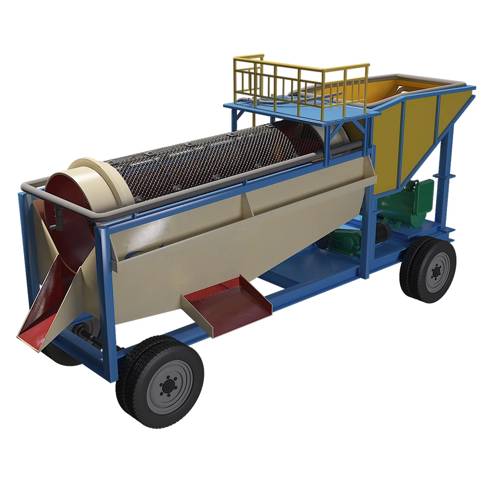 Small Scale 5-10Tons Gold Ore Processing Plant Gold Washing Machine Trommel Screen for Placer Gold Mining Plant