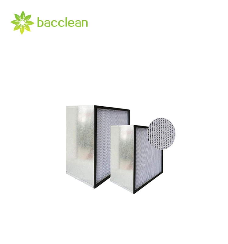 AHU system H13 H14  Paper Aluminum Clapboard Deep Pleat Hepa Air Filter separator HEPA filter