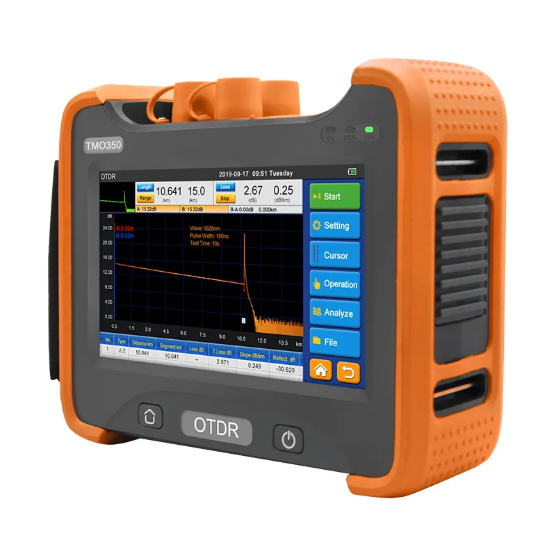 Multi-measuring Smart TMO350 OTDR SC/FC UPC APC Multi-wavelength SM MM Tester Built -in VFL 8G Memory 6600mAh Battery