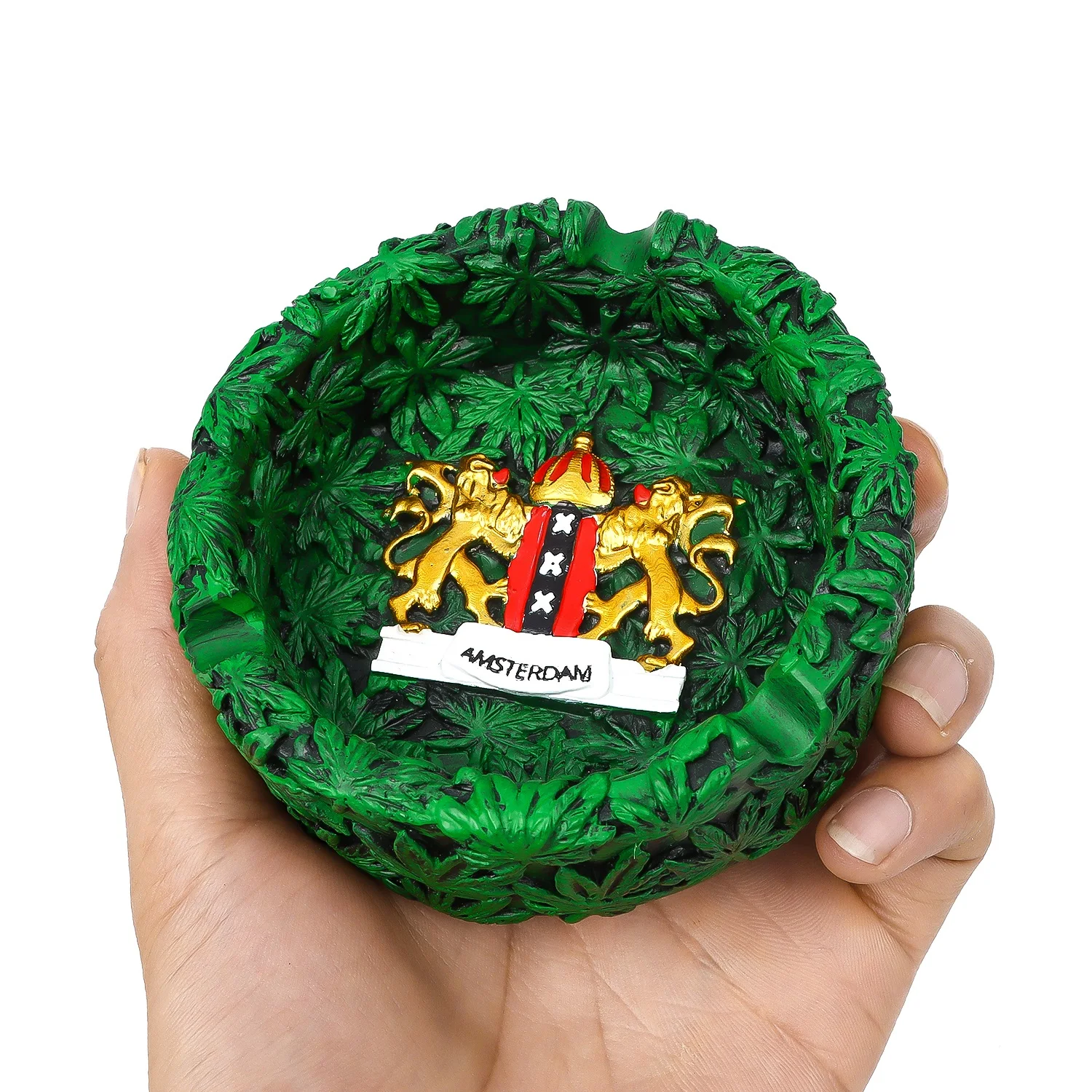 Wholesale In the center there are two lions guarding the shed modeling with text Design Resin AshtraySmoking Accessories