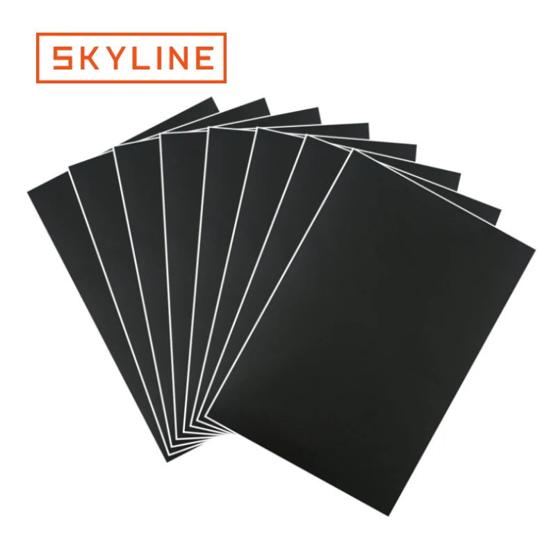 Custom Blank adhesive Sticker Removeable Writeable black A4 paper Label Sticker sheet