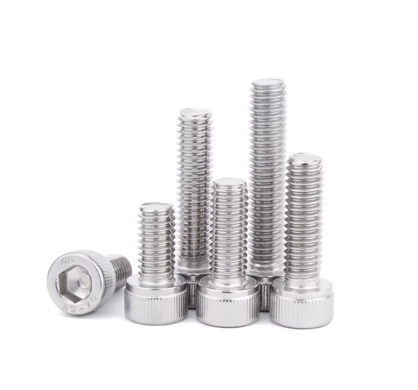 SS304 SS316 Hex Socket Screw Stainless Steel DIN 912  Knurled Cylindrical Head Machine Screws Hex Socket bolt