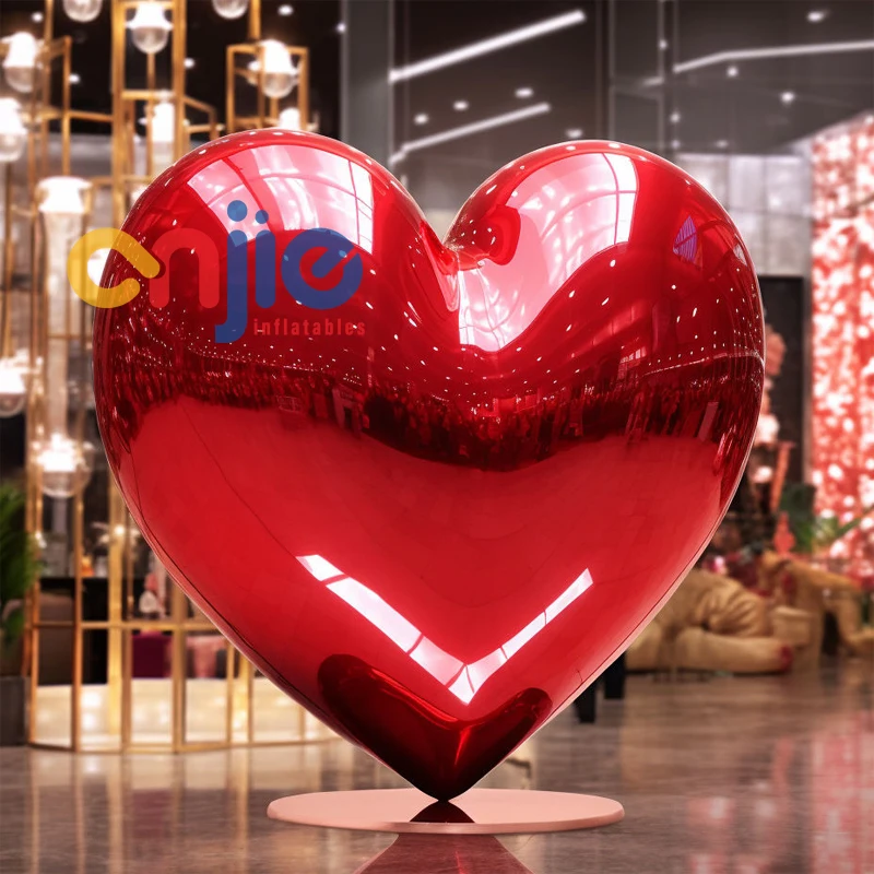 PVC Inflatable Wedding Party Love Decoration Heart shaped mirror ball hanging from ceiling