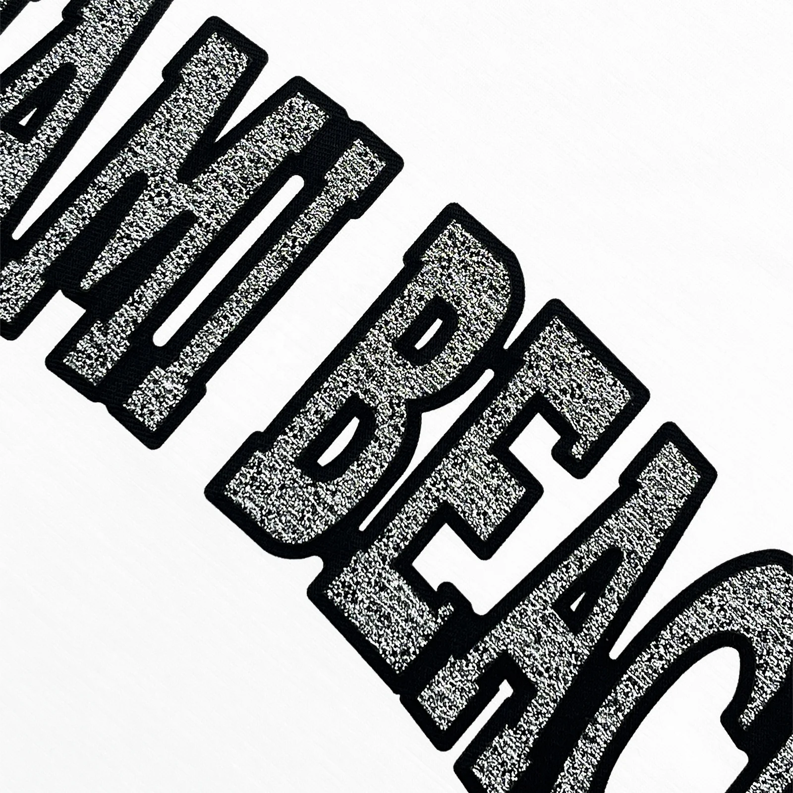 EYD Miami Beach Twill Fabric And Shiny Fabric Combined Custom DFT Transfer for T-shirt