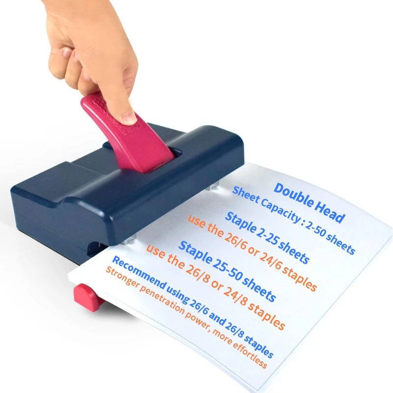 Factory Manual Double Head Stapler Machine SD-245 Office Metal Book Binding Heavy Duty Stapler