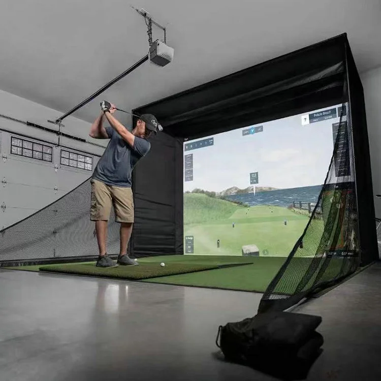 3X3X1m Indoor Golf Simulator Frame Virtual Shell Trainer Golf Silencer Belt Protective Pad Protective Side Net