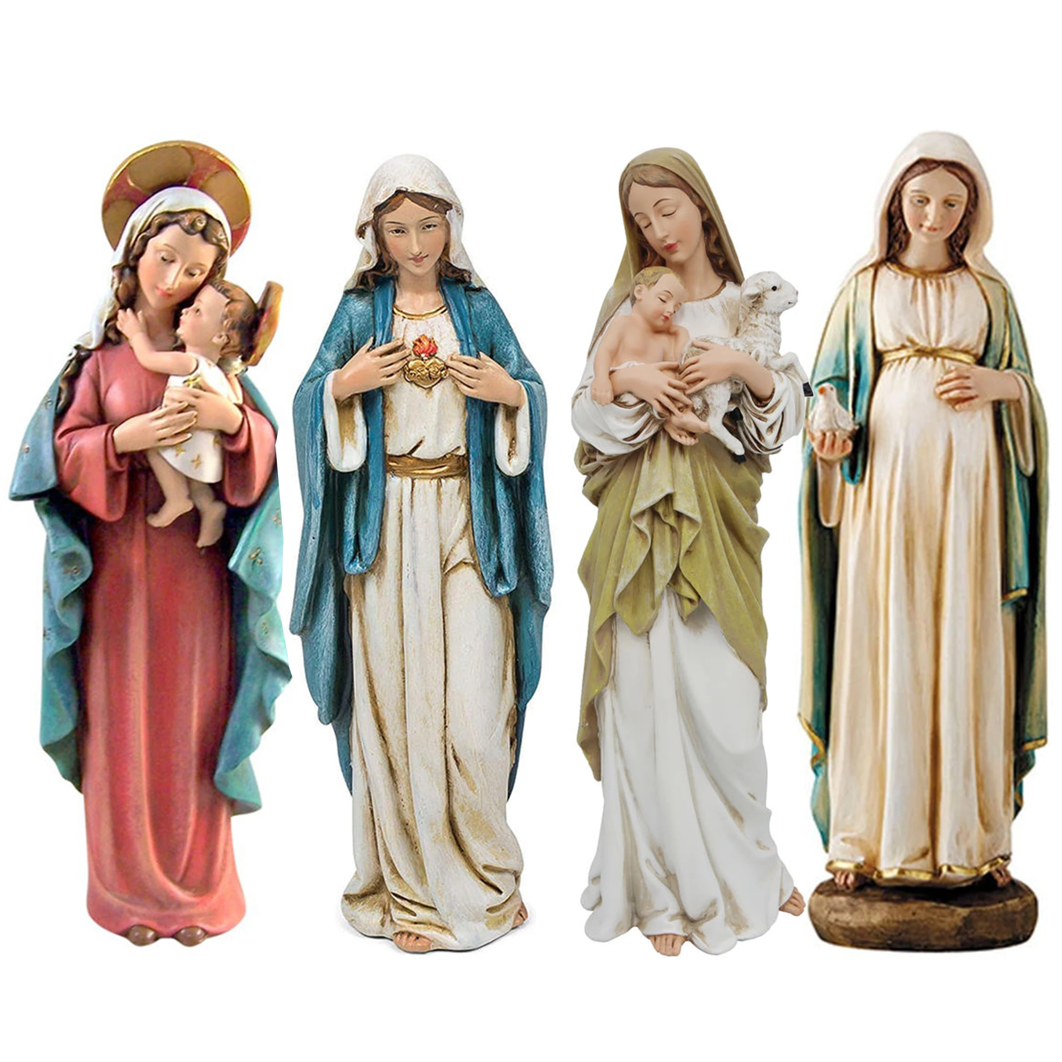 Оптовая продажа католическое христианство jesus virgin mary St. judas сувенир из смолы для крещения статуя Девы Марии католические религиозные предметы